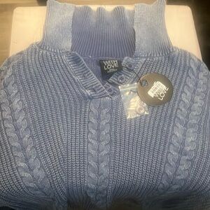 With Love Blue Cable Knit Women's Hoodie